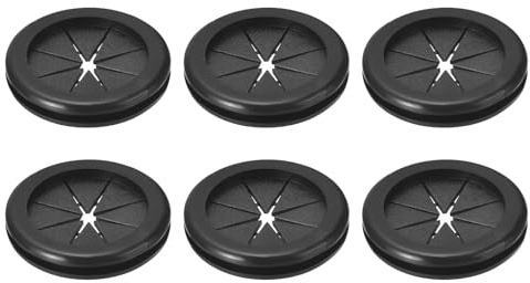 Unifizz Gummi-Kabeldurchführungen für 35 mm ID 40 mm Bohrloch – doppelseitige Gummi-Verkabelungsdichtungen für elektrische Paneele, Bleche und Kabelschutz, Schwarz, 6 Stück