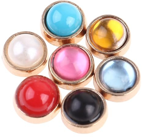 ABOOFAN 70 Stück Teiliges DIY Ziernieten aus Langlebiger Halbrunde Lederarmband nieten in Sieben Farben für Schmuck Taschen Kleidungsdekoration