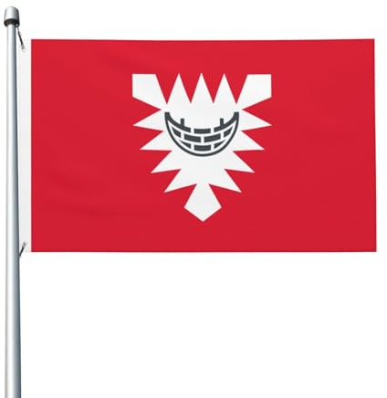Yard Flaggen Flagge Der Kreisfreien Stadt Kiel Garten Fahnen Durable Garten Flaggen Uv-Beständig Feiertage Flags Für Carnaval Karneval Parade 90X150 Cm