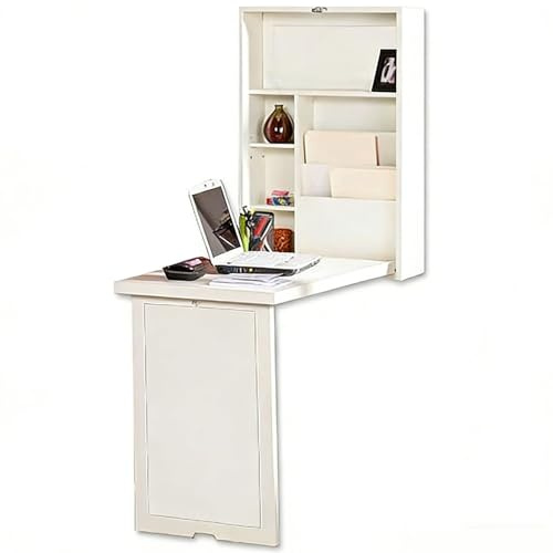 LLNWDNB Wandklapptisch Kläppen Wandschreibtisch mit Stauraum Eine Beschreibbare Tafel Küchentisch Schreibtisch mit Regal Klappbar Platzsparend B