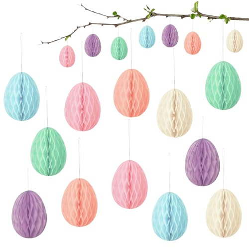 12 Stück Ostereier Papier Wabenbälle Wabenfigur Ostereier Zum Aufhängen Papier OSTE reier Zum Aufhängen Osterdeko Pa Pier Osterhasen Ostern Wabenball Für Party Dekoration Ostern