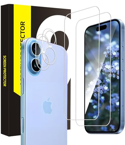 Cable Leader 2+2 Schutzfolie für Panzerglas für iPhone 17 5G Schutzglas, 2,5D Anti-Kratzfest Displayfolie+Linsenfolie, 9H Härte, Touchgenauigkeit, 0 Staub & Blasen, HD iPhone 17 Displayschutzfolie