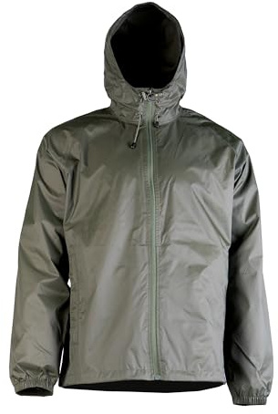 Mil-Tec Regenjacke Quickpack • Ultraleichte Regenjacke mit Packsack • Wasserfeste Windjacke • Kompakte Outdoorjacke • Schwarz/Oliv, S–3XL