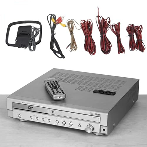DVD Player with 5.1 Surround Sound, Home Theater System, DVD/CD Support, Fiber Optic Coaxial Output, Headphone Monitoring, Dual-wave Radio