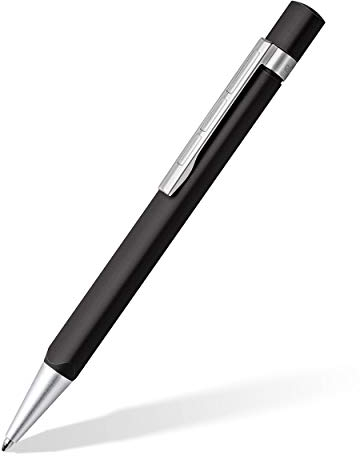 STAEDTLER TRX 440TRX9B-9ST Kugelschreiber (ergonomische Dreikantform, matte, samtweiche Aluminium-Oberfläche, Metallclip, Standard Großraummine, Strichstärke: B, Schreibfarbe: schwarz) schwarz