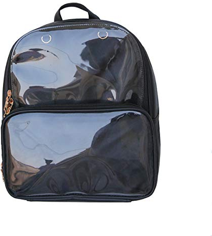 KEEPOP Ita Taschen Rucksack Mädchen Schulrucksack Niedliche Sommer Strandtasche Transparente Fenster für DIY Dekore, Schwarz