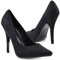Women Stiletto High Heel Pointed Pumps Ladies Party Clubbing Work Court Shoes Size 3-12 (11 UK, Black Suede)