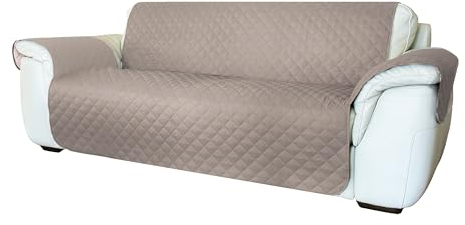 Moonange - 2-Sitzer-Sofabezug - Sofabezug mit Armlehnen - Sitzfläche 120 cm - wasserdicht - wendbar - rutschfest - schmutzabweisend - Kratzfest - Frost - moderner Sofabezug - Taubengrau