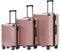 Münicase M816 TSA-Schloß Koffer Reisekoffer Trolley Kofferset Hardschale Boardcase Handgepäck (Rosagold, 3tlg. Kofferset)