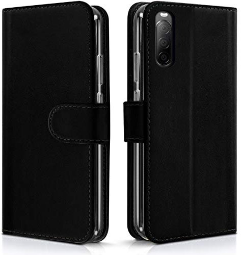 Étui de Protection Style Portefeuille et Mode Support, Étui Porte-Carte (Noir) pour Smartphone Sony-Xperia 10 II (2020)