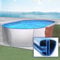 Oval Pool 490 x 300 x 120 cm | Grund Set | Poolfolie blau 0,8 mm | Spezial Handlauf