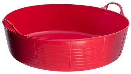 KetoPlastics 35 Litre Large Shallow Flexible 2-Handled Recycled Tub Dog Pool Bath (Red)