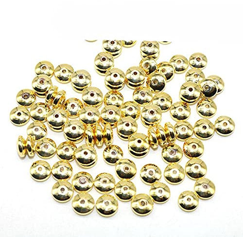 KKDIY 6MM 100pcs Black Hematite Gall Stein Perlen Spacer Loose Beads Handgefertigt für Charme Schmuck Making No Fade-6MM Gold