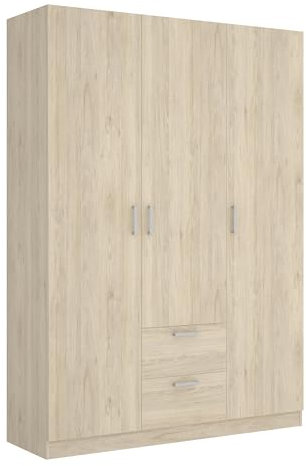 DEKIT GRUPO RIMOBEL MAXI - Armario de 3 puertas y 2 cajones - Natural - 215 x 52 x 150 cm