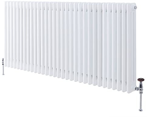 Milano Windsor White Cast Iron Style Horizontal Triple Column Radiator - 750mm x 1415mm