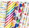 WRAPAHOLIC Geburtstags-Geschenkpapierbogen – 12 Blatt flach gefaltet mit 12 Geschenkanhängern für Party, Babyparty, 50 x 70 cm pro Bogen
