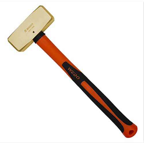 WEDO Funkenfrei Schlittenhammer mit (German Type) Gummihammer Vorschlaghammer Aluminiumbronze,BAM/FM/DIN Standard,Kopf 1.1 LB,Größe 900mm