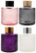 Operitacx 4pcs Glass Diffuser Bottles with Caps, Refillable Diffuser Bottles Set of 4, 3.5 Height 100ML, Small Bottle Shape, Diffuser Jars for Home Fragrance (White+ Pink+ Grey+ Purple)