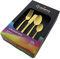 Grunwerg Windsor 16 Piece Cutlery Set, Gold, 18/10 Stainless Steel, PVD Coating, 4 x Table Knives, Table Forks, Dessert Spoons, Teaspoons