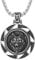 JewelryWe Schmuck Wikinger Halskette Herren Retro Wolf Wolfskopf Zahnrad Medaillon Anhänger mit 22 Zoll Kette Weizenkette Silber