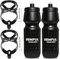 Gemful Fahrradtrinkflaschen mit Fahrradhalterung, MTB, Radfahren, Sportflasche zum Quetschen, 750 ml, 2 Stück