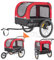 CXWXC Rimorchio della bicicletta per cani 2 in 1 Rimorchio della bicicletta per carrello del cane da jogger con ammortizzatore, rimorchio del cane Capacità massima di carico 40KG/88LBS (Rosso)