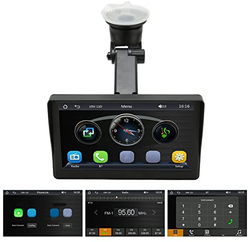 Radio Estéreo para Coche, Pantalla Táctil de 7 Pulgadas, Bluetooth 5,1, Reproductor MP5 para Coche, Compatible con MirrorLink, Carplay, Android Auto, Imagen Inversa