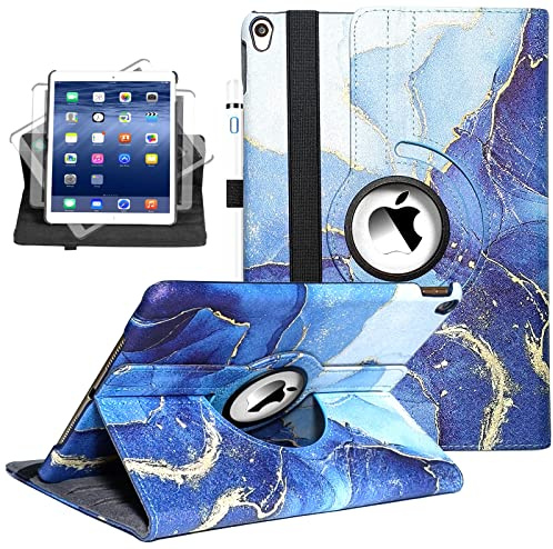 Newraturner Smart-Schutzhülle für iPad Air (3. Generation) 26,7 cm (10,5 Zoll) und iPad Pro 10,5 Zoll (26,7 cm), automatische Wake-/Sleep-Funktion, Blauer Marmor