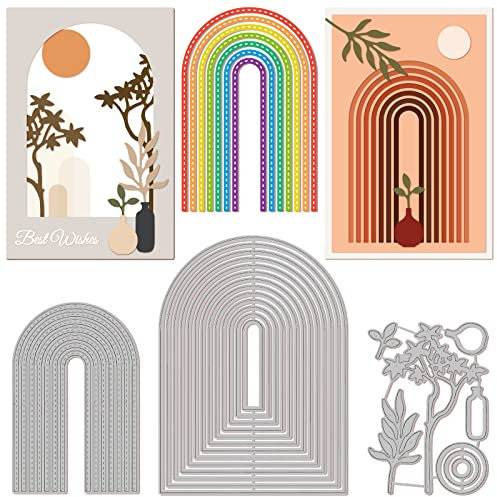 GLOBLELAND Bohemian Bögen Rahmen Stanzformen Für DIY Scrapbooking Metall Bögen Bordüre Bäume Stanzungen Prägeschablonen Vorlage Für Papierkartenherstellung Dekoration Album Handwerk