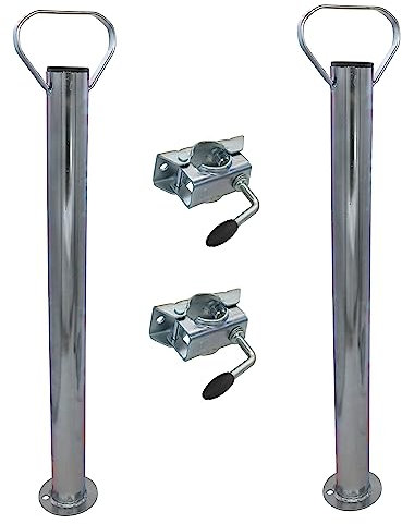 Trailer parts4u Soporte para Remolque, 700 mm, 70 cm, con Soporte, Abrazadera de sujeción, Material de fijación (2 x + Soporte)