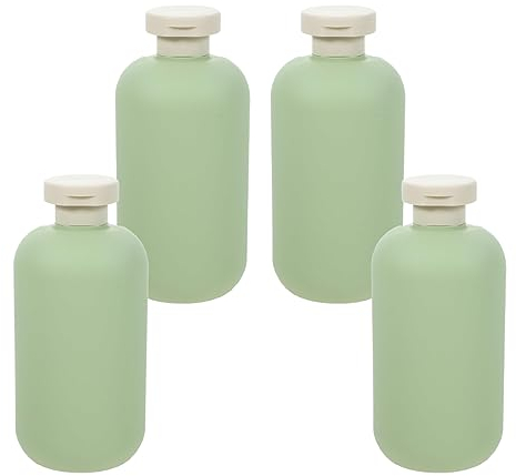 BPZXL 4 pièces 500ml Vert flacons vides en Plastique, Bouteilles de Lotion à Presser Flacon Vide Cosmétique Bouteilles pour Cosmétique Savon Gel Huile Essentielle Lotion Le shampooing