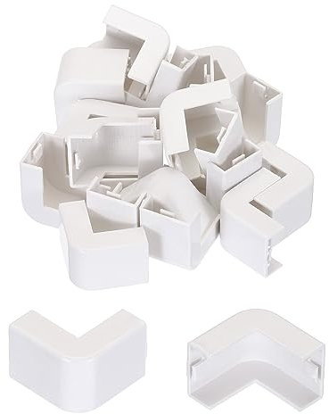 sourcing map 20pcs Cable Raceway Outside Corner 90 Degree Elbow Connector External Bend Channel Fitting for Cord Management Wiring Duct