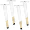 Lot de 4 Pieds de Meubles Tube Cône Oblique en Métal Meubles Jambes Pattes de Meuble blanc or pour les Armoires,Meubles TV,Tiroirs,Table de Chevet,Canapé,Lit Mobilier Remplacement (40cm)