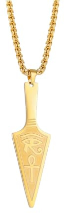 VASSAGO Ankh Halskette Auge des Horus Halskette Pfeilspitze Anhänger Halskette Ankh Kreuz Halskette für Männer Frauen Speer Halsketten Ägyptischer Schutz Schmuck