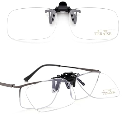 TERAISE Clip-on-Lesebrille, Aufklappbare Blaulichtbrille Clip-on-Brille, ultraleichte Clip-on-Lupe für Brillen, Clip-on-Lesegerät für Männer/Frauen, geeignet für angeklippte Korrektionsbrillen(2.0X)