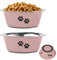 YUDANSI Hundenäpfe 2 Stück, mittelgroße und große Hunde, Futternapf, Wassernapf, Futternapf mit Rutschfester Silikonsohle, Edelstahl erhöhter Futternapf (Rosa, Ø 17 cm, 860ml)