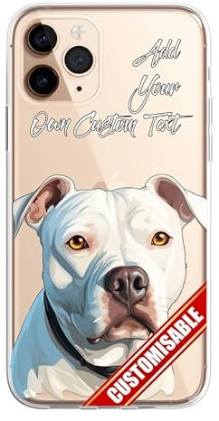 SmartGiftShop Personalised Custom iPhone Case Cute Dog Puppy Spaniel CLEAR Silicone Impact Case for iPhone 11 12 13 14 15 Ranges - CUSTOMISE ONLINE - Staffordshire Bull Terrier 5