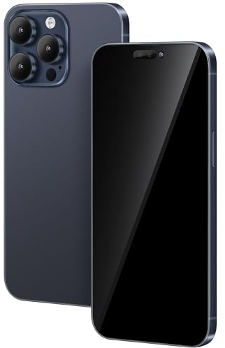 FufoneUS Anzeige gefälschte Spielzeug Handy Metallic Modell Nicht funktionierende Replik 1:1 Telefon für Phone 15 Pro Max gefälschte Spielzeug Handy (Fur 15 Pro Max Blau Schwarzer Bildschirm)