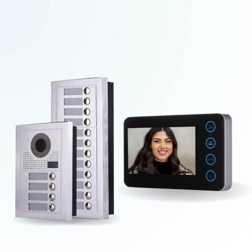 BT Security portier interphone vidéo Modern 2 Fils - 16 Appartements - 16 écrans Noirs