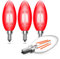 Aurahome E14 Rote Glühbirnen, 4W SES Rote Kerzenglühbirne, 40W Dekorative SES Farbige Glühbirne mit Feuerrotem Effekt für alte Edison Small Drähte(3 Pack)