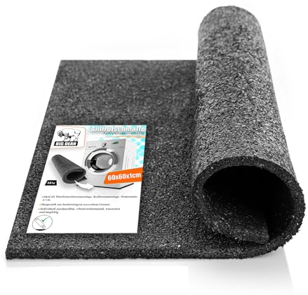BigDean Premium Antivibrationsmatte 60x60 cm 1cm dicke Waschmaschinen Unterlage Made in Germany Antirutschmatte Waschmaschine Gummimatte zuschneidbar