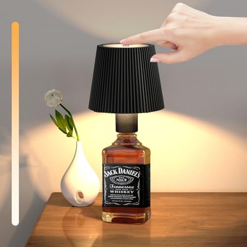 Onherm LED Flaschenlampe, Dimmbare 3 Farben Flaschenlicht, IP54 Wasserdicht Kabellose Touch Flaschenlichter, 5200mAh Akku, Tragbare Wiederaufladbare Tischlampe für Innen und Außen Restaurant & Bar