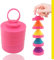 Magic folding blocks fidget toys - Transformable and spining - Stress Anxiety relief toy for ADHD Autism special needs- Finger toy extend retract up down - Gift for Adults & Kids! (Pink Circular)