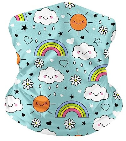 SUIOPPYUW Halsmanschetten Sturmhauben Sommerzubehör Halstuch Sportbevorzugungen Bekleidungszubehör mit guter Handwerkskunst für Jungen und Mädchen, Regenbogen