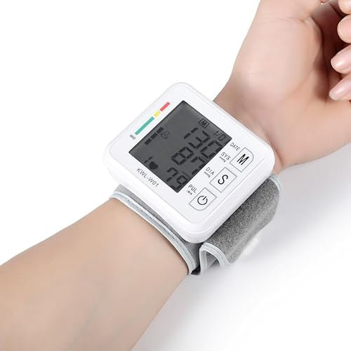 Digital Blood Pressure Monitor with Pulse Oximeter, Automatic Wrist Cuff,3 Color Light LCD desplay Accurate Blood Pressure Machine.