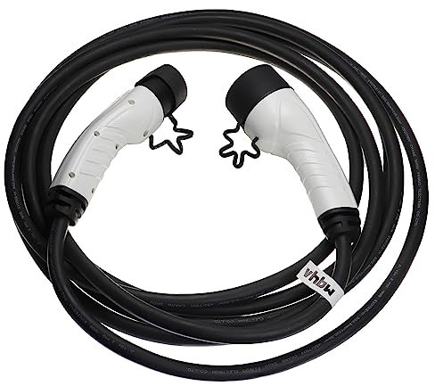vhbw Ladekabel Typ 2 zu Typ 2 kompatibel mit Tesla Model X, Model Y Elektroauto, 3-phasig, 16 A, 11 kW, 7 m