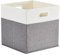 Mangata Cube Storage Boxes 25x25x25 cm, Fabric Storage Cube Baskets for Clothes Bins, Baskets, Chests,Toys (Grey / Cream White, 1Pcs)