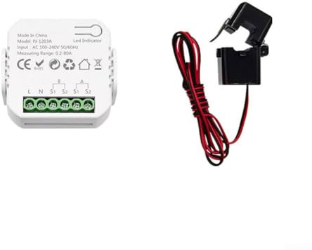 Feegow Misuratore di energia bidirezionale Smart 2 Way WiFi Power Monitor per Tuya per Smart Life per ZigBee, WiFi Home Energy Monitor Energy Met(1CT)