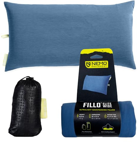 Fillo Elite 2025 blue horizon / citron Wide | Ultraleicht, faltbar, Luftunterstützung, abnehmbarer Bezug, Reisen, Rucksackreisen