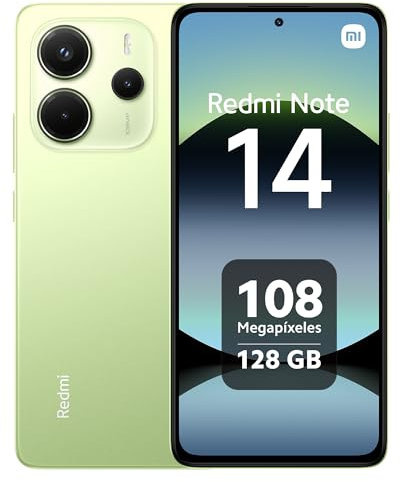 Xiaomi Redmi Note 14 - Smartphone de 8+128GB, Pantalla de 6.67 AMOLED FHD+ 120Hz, MediaTek Helio G99-Ultra, cámara de 108MP, TurboCharge 33W, 5500 mAh, Cargador no Incluido, Verde (Versión ES)